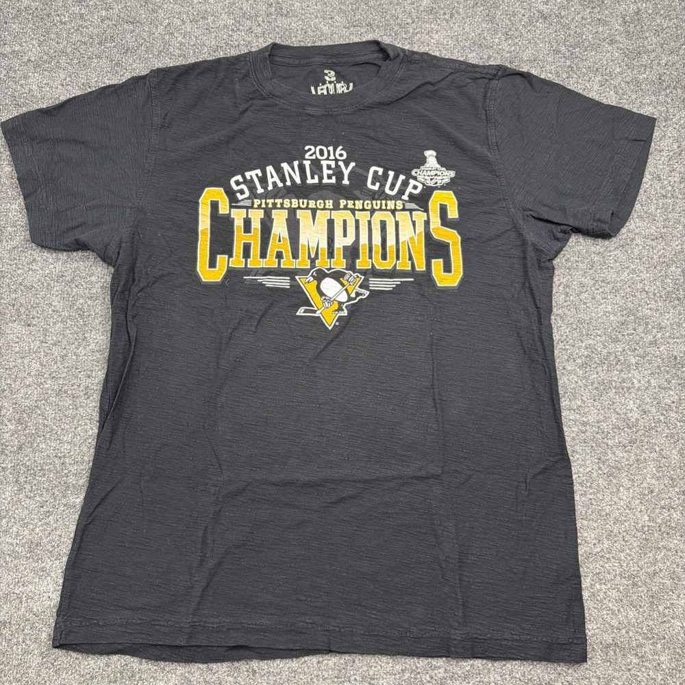 Pittsburgh Penguins 2016 Stanley Cup Champions Shirt G-III 3Four Mens L Black